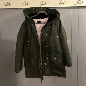 sold J Crew Olive Green Hooded Jacket